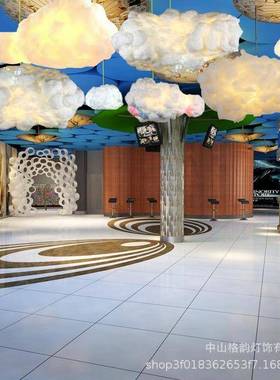 厂家朵直销棉花云29137吊灯蚕丝工程云彩创意艺云朵厅餐服装店灯术具