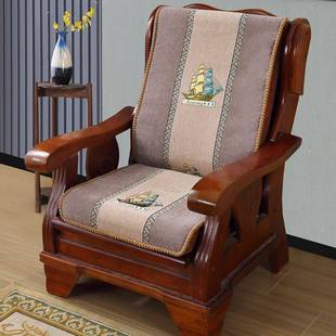 单人座实木沙发垫带靠背连体加厚海绵四季通用新中式沙发坐垫工厂