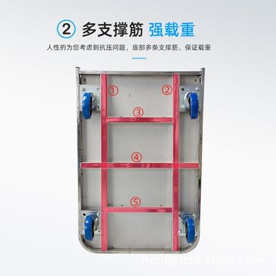 恒易驰不锈钢平板折叠静拖音手推车车车仓OAX储搬运车超具市仓库