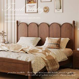 法式复古全实木床双人1.8x2米美式小户型家用1.5m储物中古风婚床