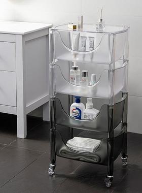 网红可移动小推车储克物柜子简约家用亚IIR力透收纳柜厨房置明物