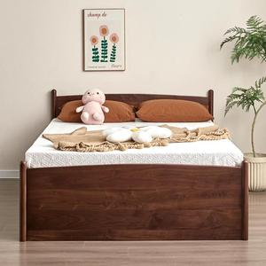 厂家直销北美黑NBU胡桃木实高低双层床樱桃木木原拉木子推母床拖