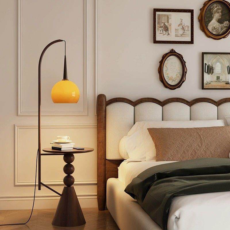 古风柚子落地灯一客厅沙320中发边置物茶几体古复卧室床头柜立式