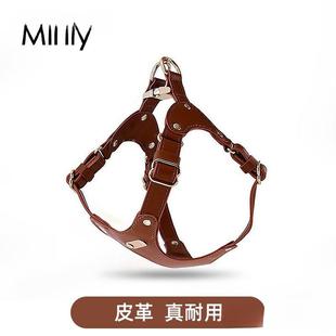 柯基狗可调节子出犬皮背革柴犬外胸带狗牵引绳背心式遛狗绳TEJ中