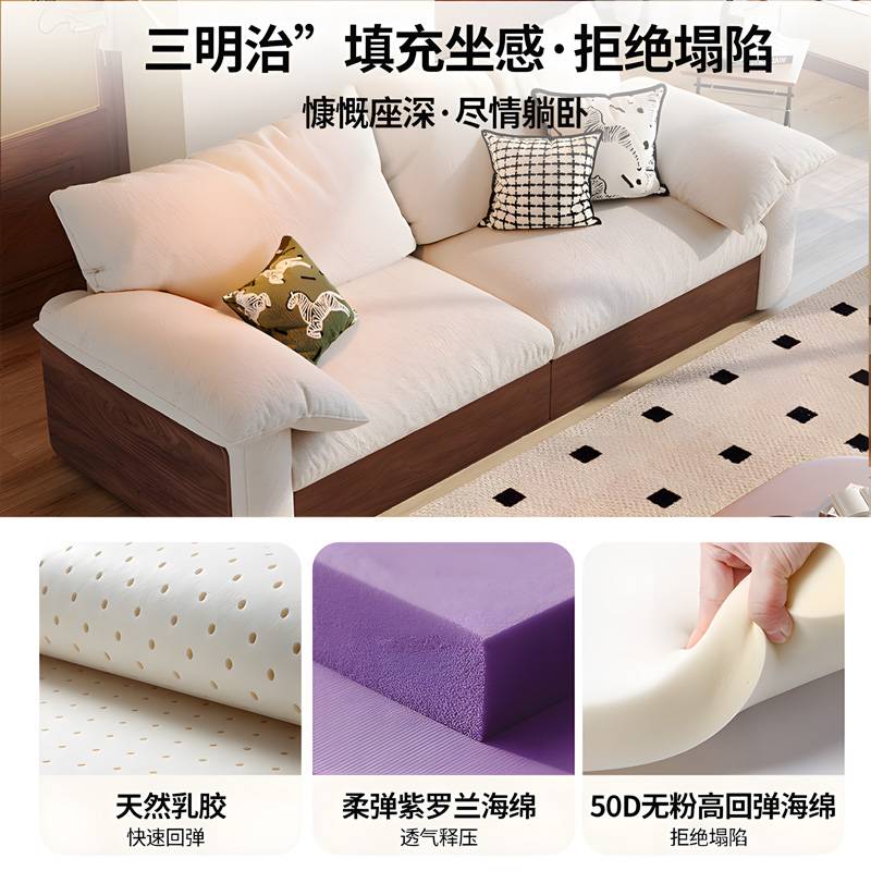 新款折叠沙发床亚麻小户型客厅布艺沙发床可拆洗棉麻沙发床中古风