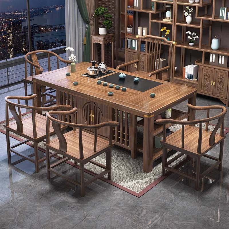 新中式实木茶桌椅组合一桌五椅办公室茶几套装一体家用功夫泡茶台,玩具/童车/益智/积木/模型,垂直悬浮玩具,淘宝优惠券,粉丝福利购,淘宝优惠卷