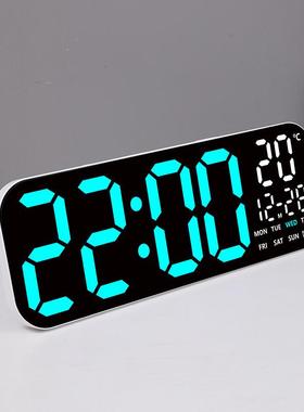 屏19.USY5寸LE挂钟简约多功能电子钟大数字钟客厅挂摇控钟表GHD90