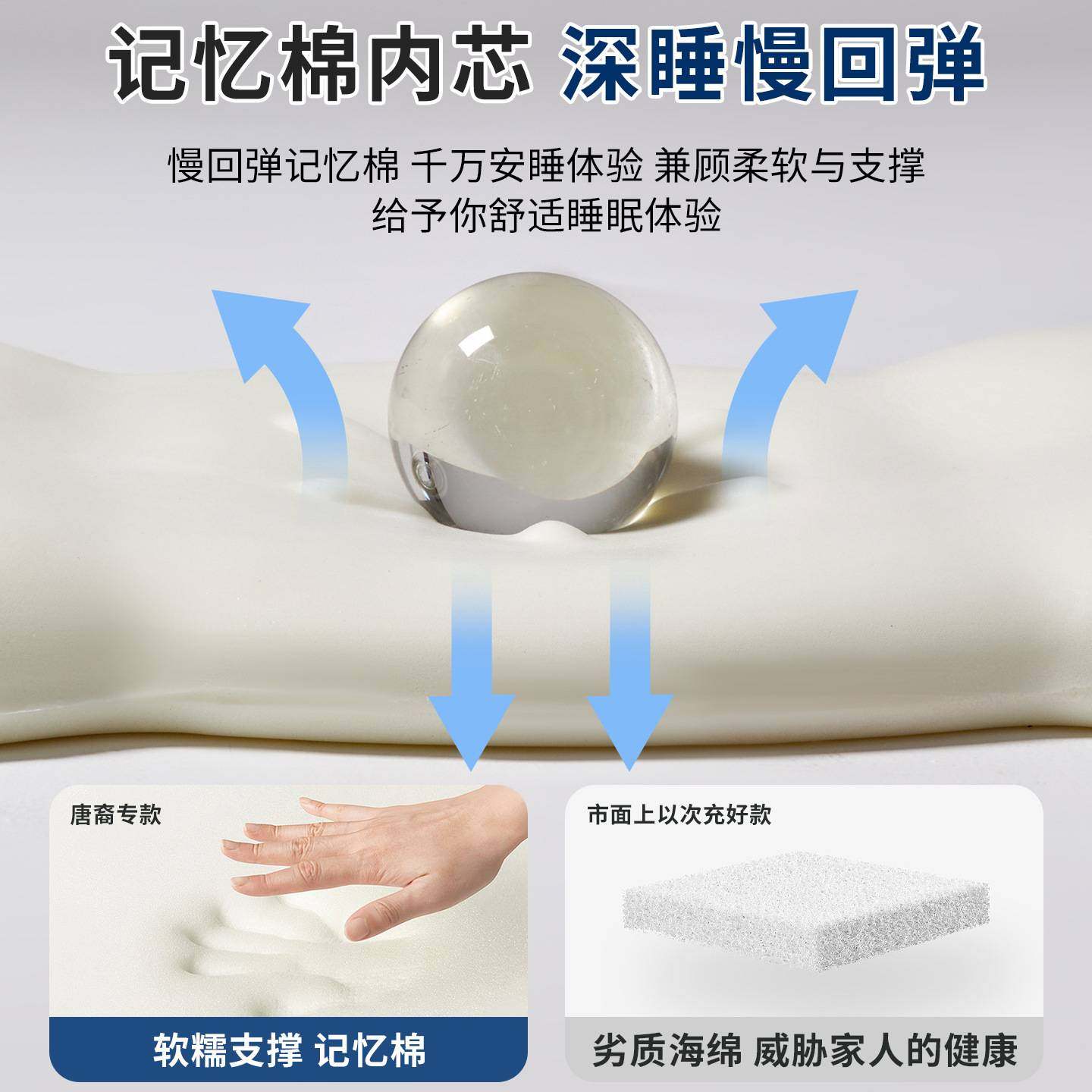 慢回弹儿童记忆枕头3到6岁以上宝宝家用可水洗深睡蝶形护颈低枕芯