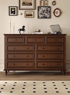 LPR美式实木复古置柜物收纳储物柜斗卧斗柜室客厅五七九斗柜