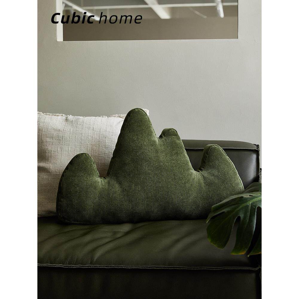 CBhome 春山新中式国潮抱枕 绿色灯芯绒客厅靠枕靠垫沙发腰枕套