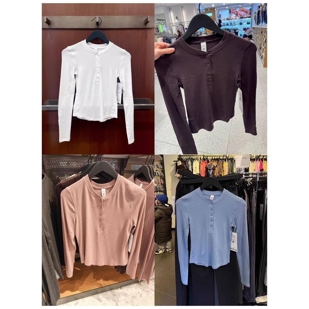 代购lululemon/露露乐蒙Hold Tight修身圆领半开领亨利衫长袖T恤