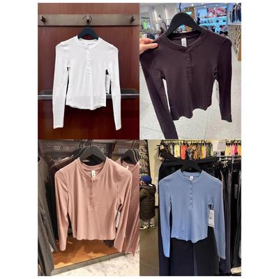 代购lululemon/露露乐蒙Hold Tight修身圆领半开领亨利衫长袖T恤
