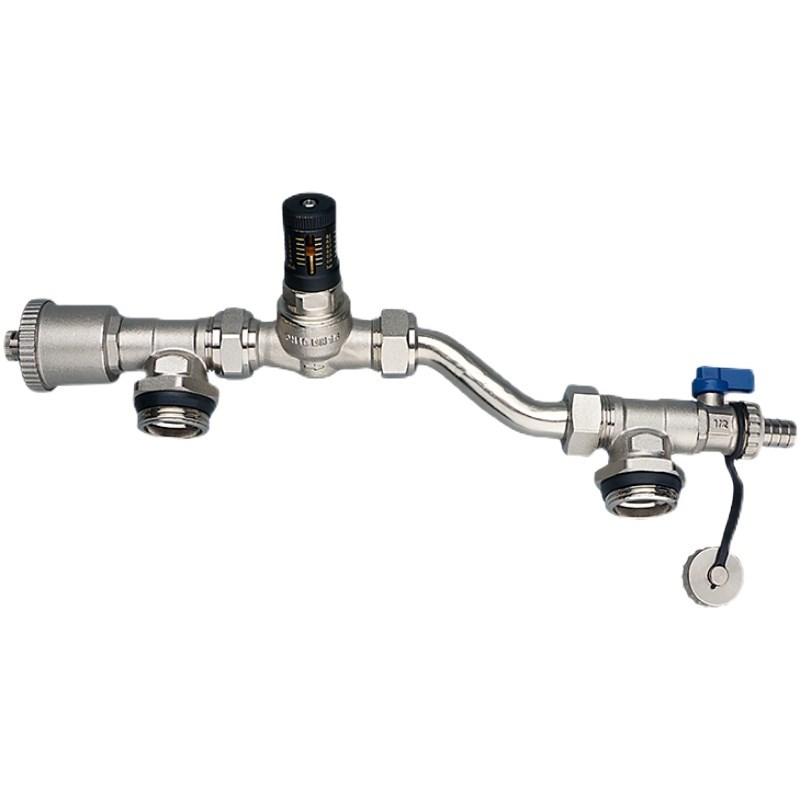 新款压差旁通可调节地暖水利平衡门自动排气泄水分水器尾件