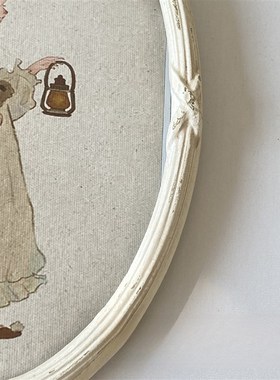 中古vintge法式做旧蝴蝶结相框洛丽塔女孩复古画框背景墙装饰画