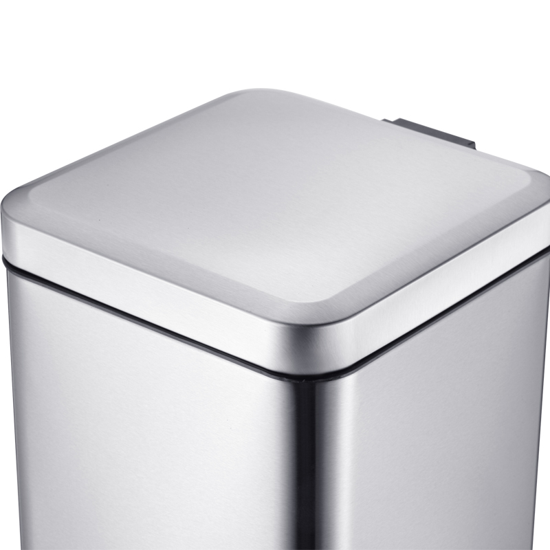 垃圾桶家用正方形简约不锈钢脚踏时尚欧式带盖白色卫生桶