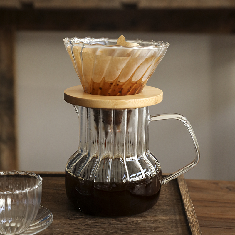 手冲咖啡壶装玻璃泡茶壶家用冲泡咖啡器具分享壶过滤杯冷饮杯壶