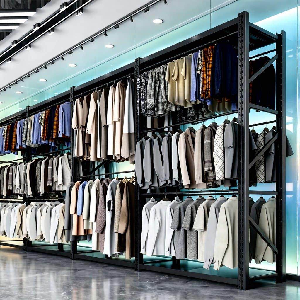 货架衣柜服装店挂衣展示架衣服高位家用卧室洗衣店挂大衣收纳架子