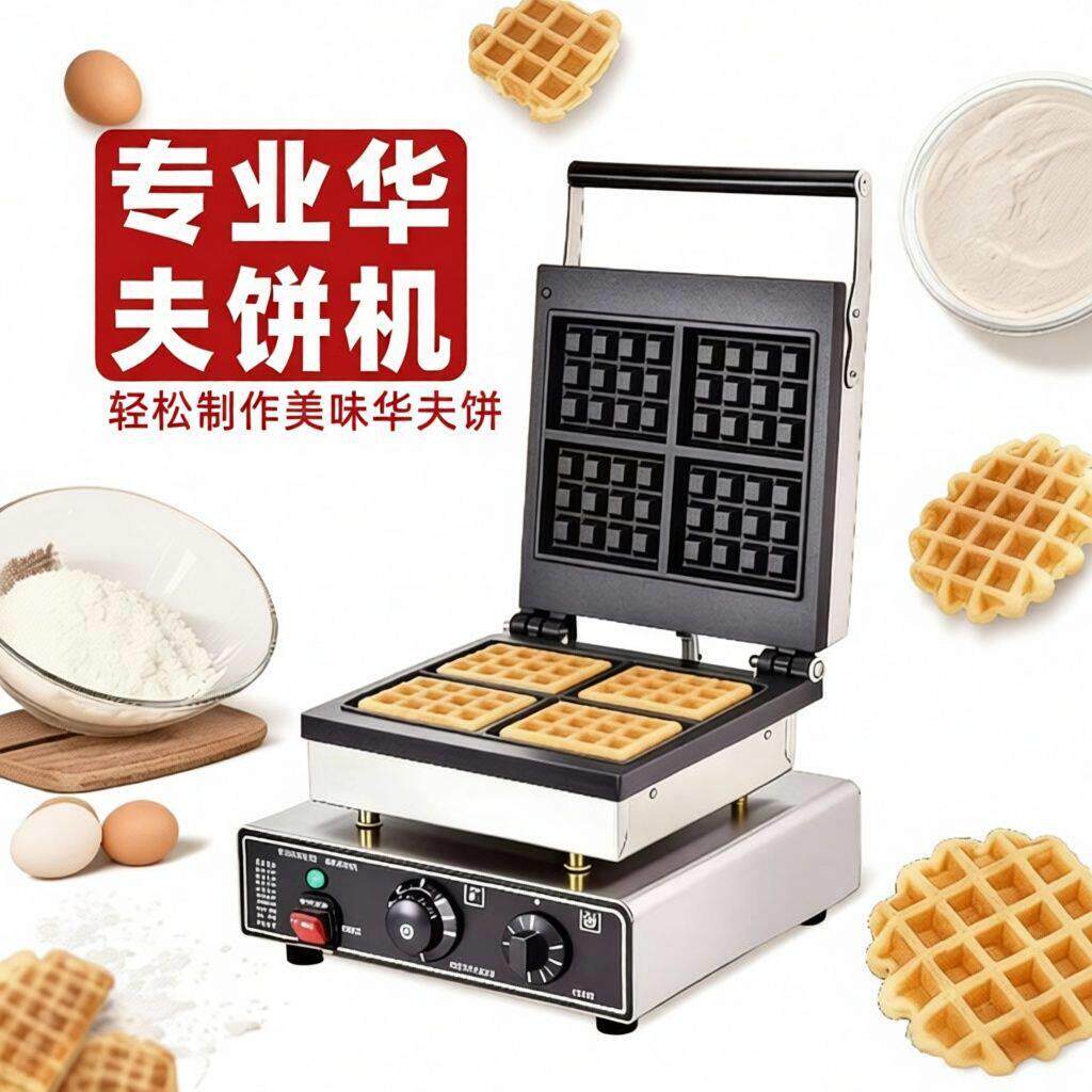 专业华夫饼机商用铜锣机器方形华夫炉电热松饼方形格子网红摆摊机