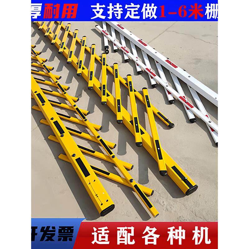 道闸栅栏杆停车场栅栏杆拦车升降杆铝合金挡杆四方抬杆栅栏门加厚
