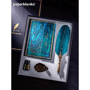 paperblanks创作灵感闪耀礼盒笔记本子日记本手账本套装羽毛笔