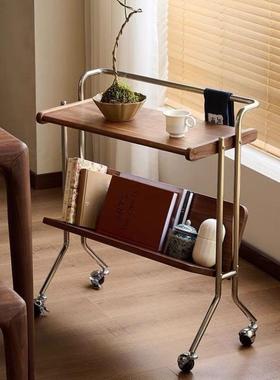 中古古可移动小推车沙志发边几客厅复实木茶几杂LIF架床书头置物