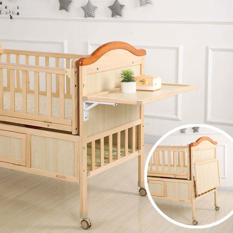 婴儿床电动摇篮床实木无漆自动摇晃宝宝床多功能新生儿可拼接大床
