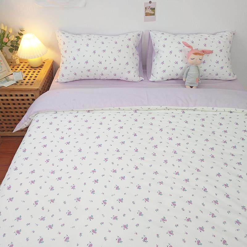 小美三式紫色清新碎花全棉床上四套件纯EJN棉田园风被套床笠床单,鲜花速递/花卉仿真/绿植园艺,其它园艺用品,淘宝优惠券,粉丝福利购,淘宝优惠卷