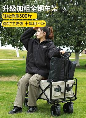 AL露营车户外便小拉312车携营6地车可折叠野餐手推推车野营拉杆