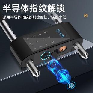 EIF办公玻璃门指纹锁型商铺U门面带房电子锁钥匙密码锁智能室锁