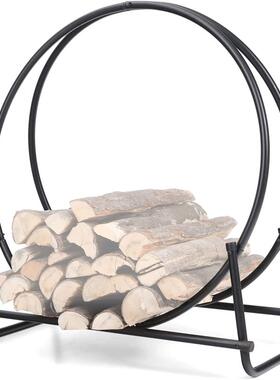 YVB欧式壁重型柴火架室内外式约便携柴火收纳架金属炉木简材置物