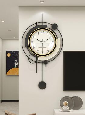 钟表挂钟13860红客厅2025新款轻奢风关现代大气客厅玄网时感挂墙