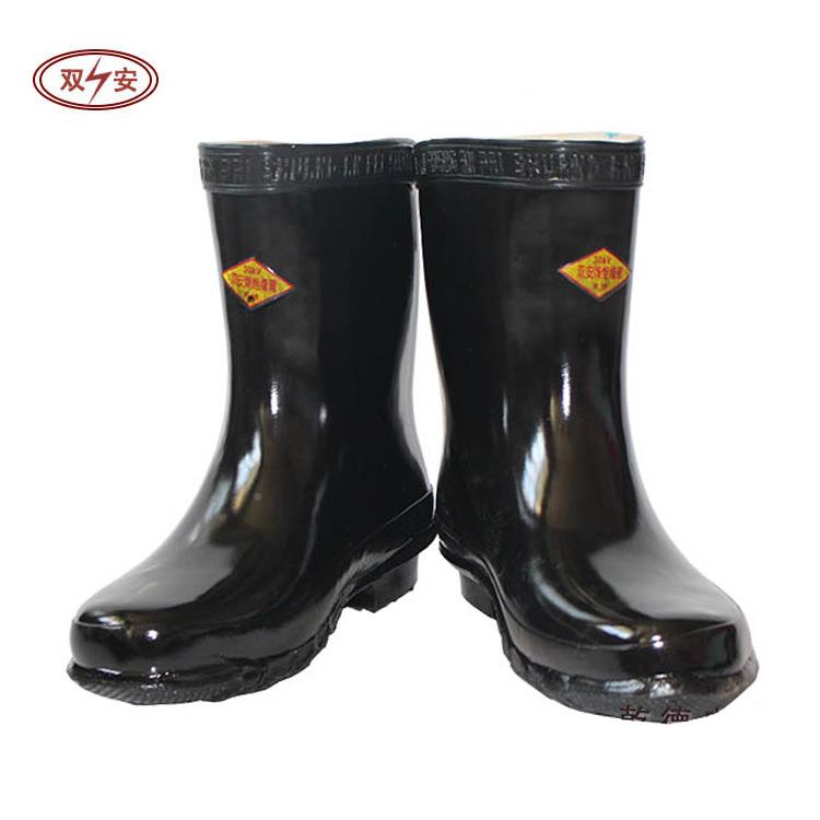 耐双安高压30KV绝UOZ缘靴电工靴滑磨防胶雨靴橡黑色
