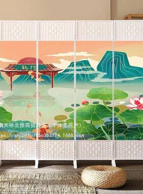 式风隔断租墙客厅卧室玄关挡办公室出房书中房PRX白色简屏易折叠