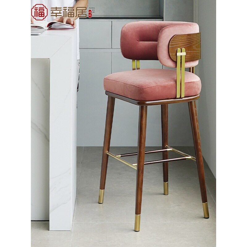WGX627吧椅椅餐厅旋转吧台椅实木吧椅设计师高脚凳家用中古