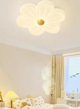 奶油室风卧灯创意花朵温浪漫儿童房间馨吸顶72022灯简约全光护谱