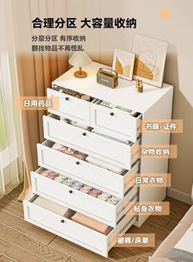 铁艺五斗柜现落代简约钢制卧室床尾地储物客厅多抽层PMH屉柜柜收