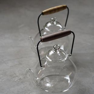 日式泡茶煮茶壶电陶专炉火用茶具明高硼硅玻璃428壶烧水壶壶提梁