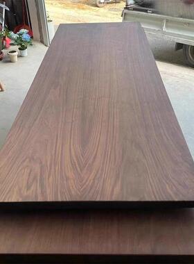 南黑胡桃木升降桌面板纯吧XVZ胡桃实木窗美台餐桌茶桌电脑办公桌