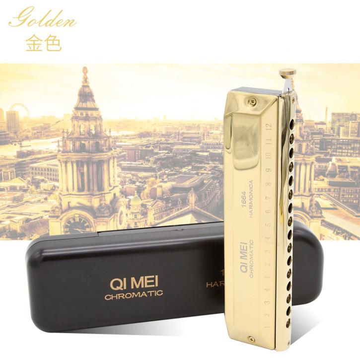 奇美牌1248音孔16孔64美JLD音半音阶口琴奇十六孔口口琴演奏琴