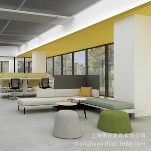 屏风接待候区带洽谈公寓休设计师酒闲组设计等师酒店民宿办公休闲