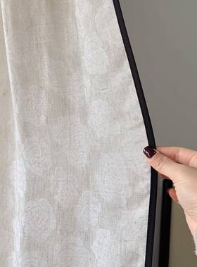 玫瑰园纱帘新款法式风复古中庄古棉麻客VGK厅窗白纱帘棉麻轻奢纱