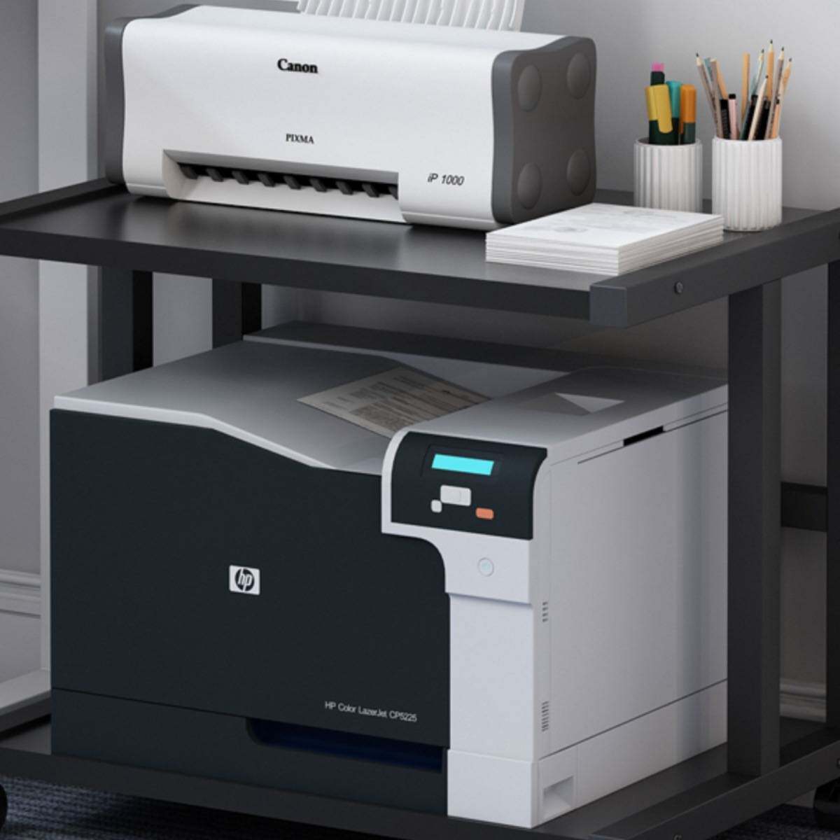 落地两层可移动打印机置物架家用办公桌面上多功能收纳复印整理架