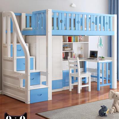 衣整体床IiL0GkI3柜床柜体书桌上床全走入实木下小户型一组合式儿