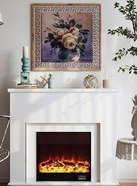 WDE法式复古黑色壁炉装饰柜客厅子家用美式欧电玄仿真火焰关置物