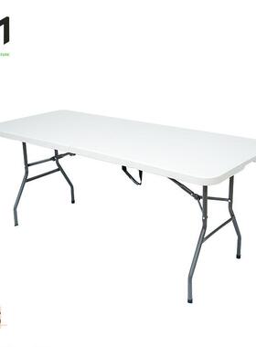 折叠桌子户外便携式摆展会长形方长条塑料家用学饭习桌店餐OJZ摊