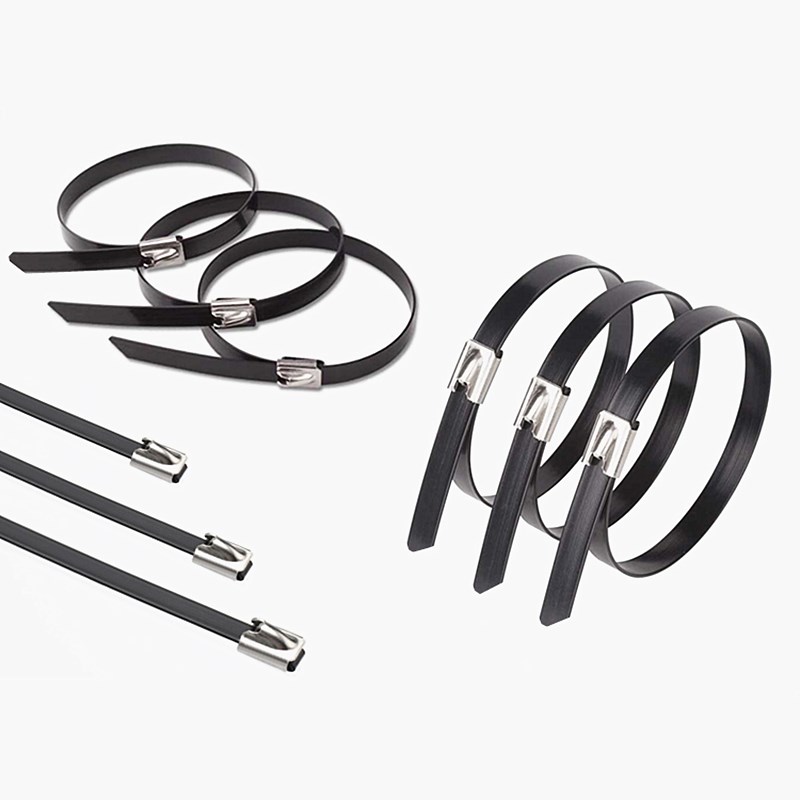 30包塑不锈钢扎带5.mm自锁式船用捆绑金属扎带强力卡扣电缆抱箍