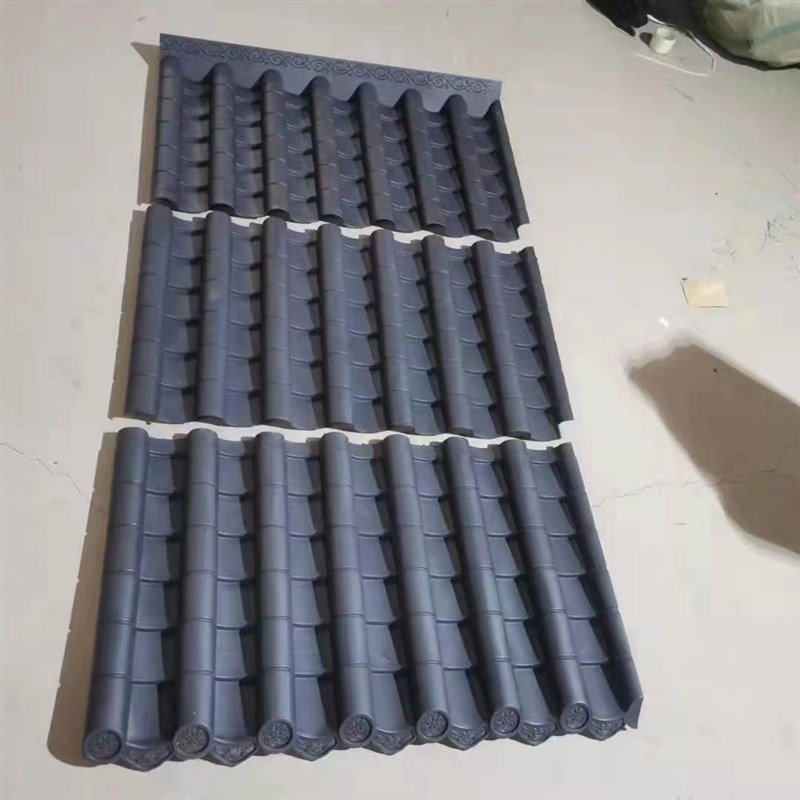 复古围墙瓦面墙头瓦仿古树脂瓦片马头墙一体屋檐塑料瓦院墙顶帽