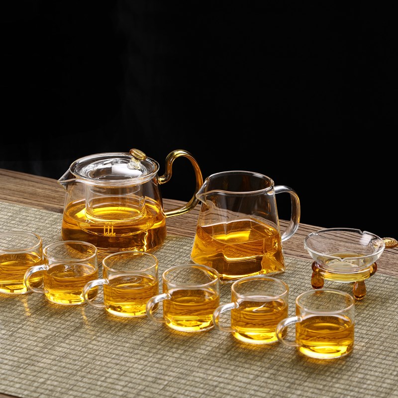 玻璃茶具套装家用透明茶杯办公室客厅耐热玻璃功夫茶具泡茶壶礼盒