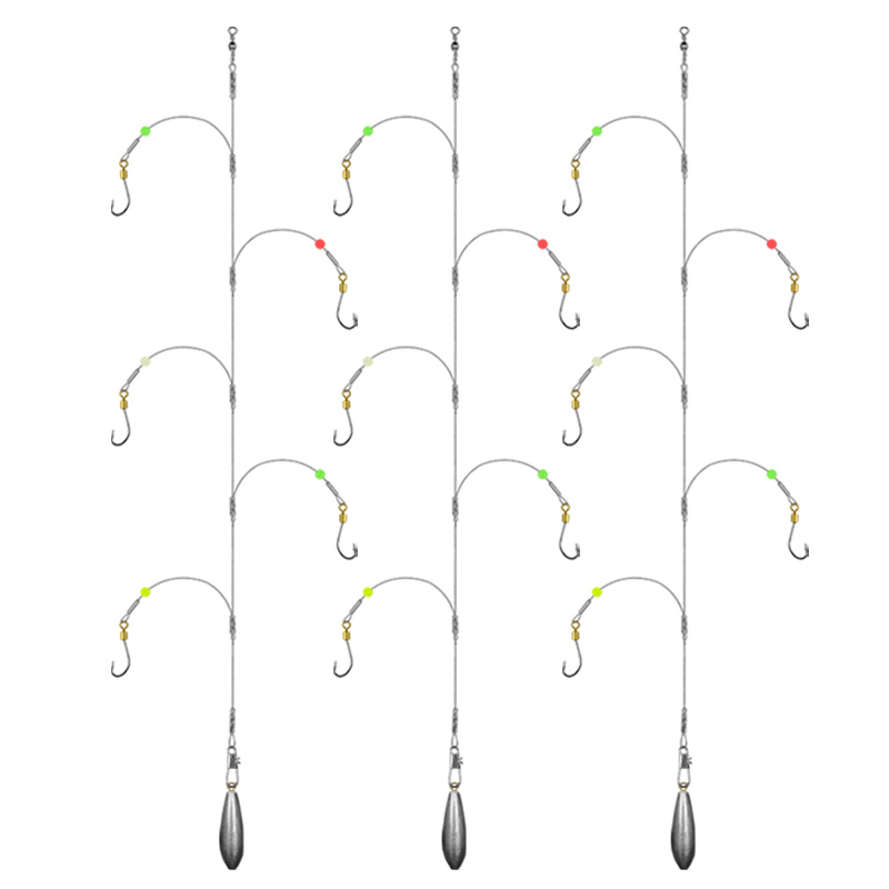 钢丝串钩线组防缠绕抛竿钓组串钩海钓丸世5钩海杆远投鲈鱼鲳鱼钩