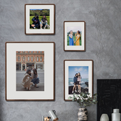 客厅照片墙相框婚纱照挂墙背景墙组合实木照片餐厅结婚创意相片墙
